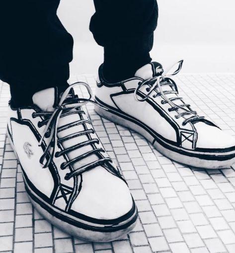 球鞋涂鸦明星q版,潮流与童趣的完美融合